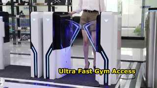 Bekijk EF2213 Flap Barrier Gate-mechanisme met Gym Swipe Card en RFID-gebruikstijd 0,2 seconden demo